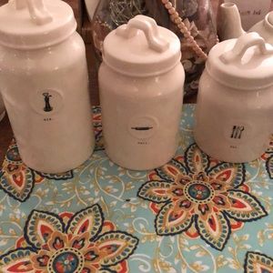 Rae Dunn-Mix-Roll-Eat containers